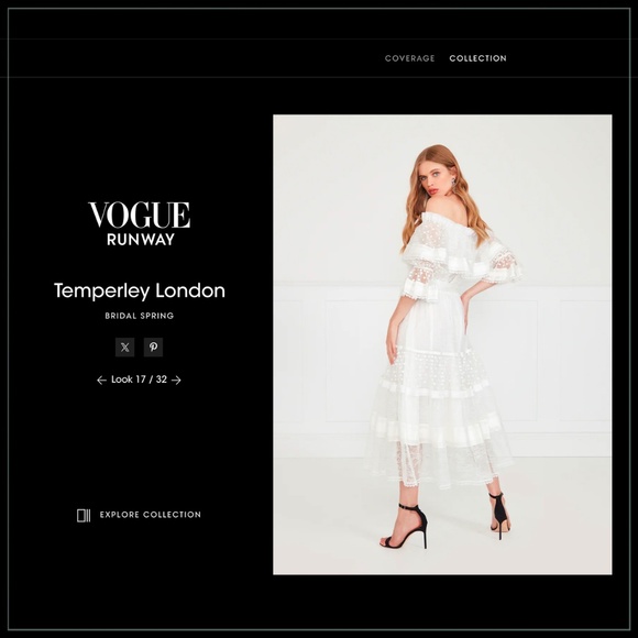 $3990 Temperley London ‘Marlowe’ Off Shoulder Ribbon and Lace Runway Midi Dress - Picture 1 of 12